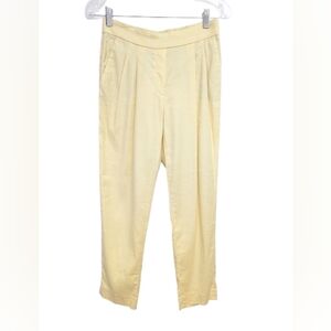Aritzia Babaton Cohen butter yellow Linen Blend Crop Pull On Pants size 2